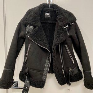 Zara Black Double-Faced Jacket - Size XS